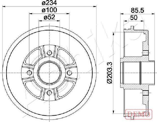 Ashika 56-00-0702C - Гальмівний барабан autozip.com.ua