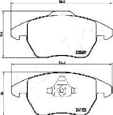 Ashika 50-00-0610 - Гальмівні колодки, дискові гальма autozip.com.ua