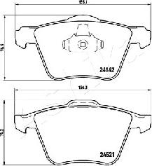 Ashika 50-00-0349 - Гальмівні колодки, дискові гальма autozip.com.ua