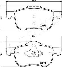 Ashika 50-00-0332 - Гальмівні колодки, дискові гальма autozip.com.ua