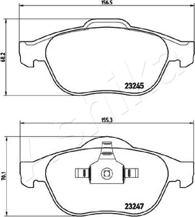 Ashika 50-00-0708 - Гальмівні колодки, дискові гальма autozip.com.ua