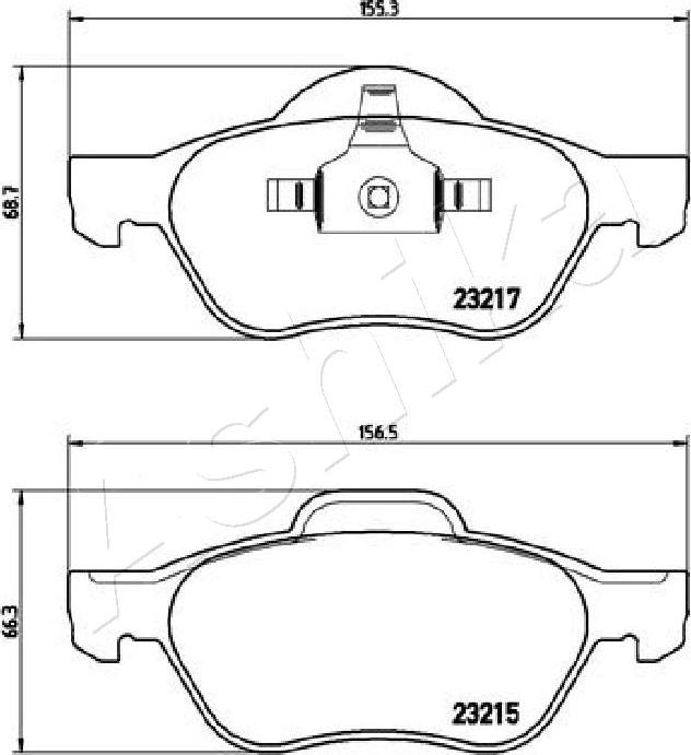 Ashika 50-00-0712 - Гальмівні колодки, дискові гальма autozip.com.ua