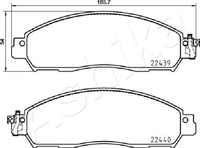 Ashika 50-01-1006 - Гальмівні колодки, дискові гальма autozip.com.ua