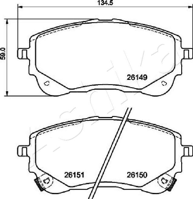 Ashika 50-02-2027 - Гальмівні колодки, дискові гальма autozip.com.ua