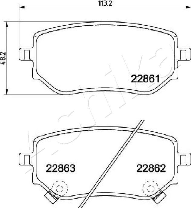 Ashika 51-00-0532 - Гальмівні колодки, дискові гальма autozip.com.ua