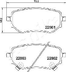 Ashika 51-00-0532 - Гальмівні колодки, дискові гальма autozip.com.ua