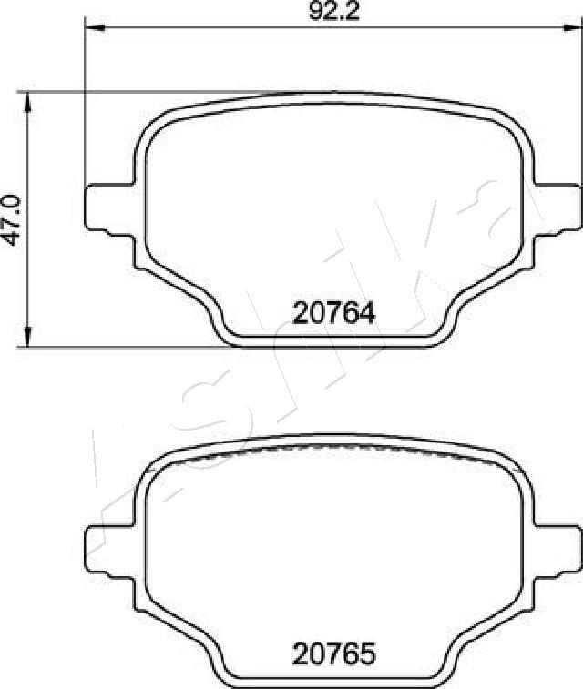 Ashika 51-02-2005 - Гальмівні колодки, дискові гальма autozip.com.ua