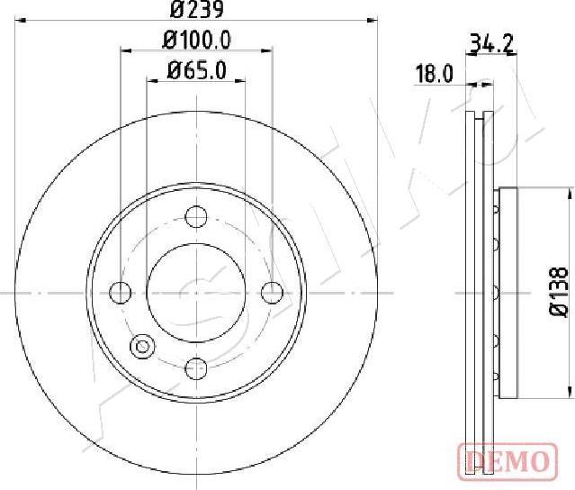 Ashika 60-00-0952C - Гальмівний диск autozip.com.ua