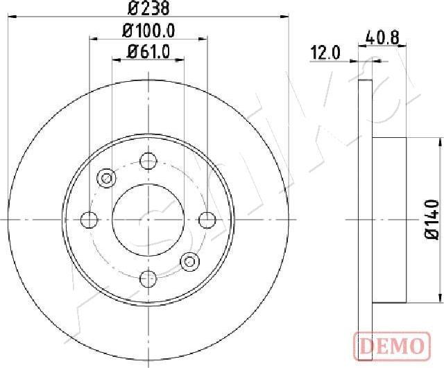 Ashika 60-00-0714C - Гальмівний диск autozip.com.ua