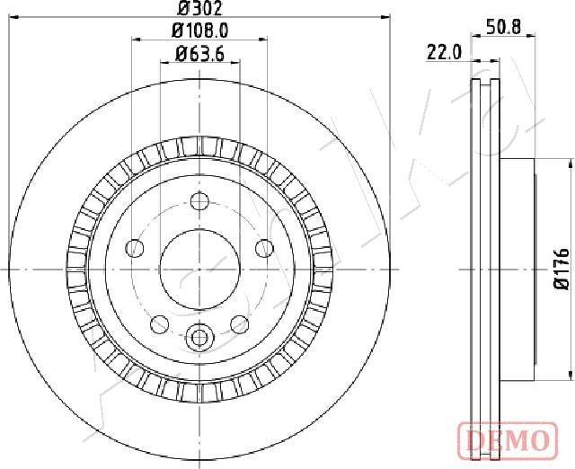 Ashika 61-00-0325C - Гальмівний диск autozip.com.ua