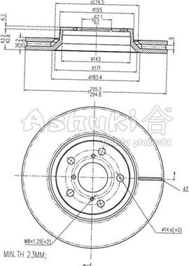 Ashuki 0990-9512 - Гальмівний диск autozip.com.ua