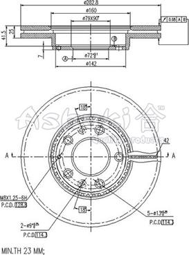 Ashuki 0990-6703 - Гальмівний диск autozip.com.ua