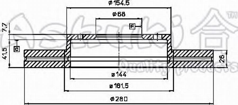 Ashuki 0990-0801 - Гальмівний диск autozip.com.ua