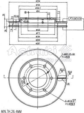 Ashuki 0990-1605 - Гальмівний диск autozip.com.ua