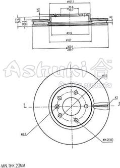 Ashuki 0990-7190 - Гальмівний диск autozip.com.ua