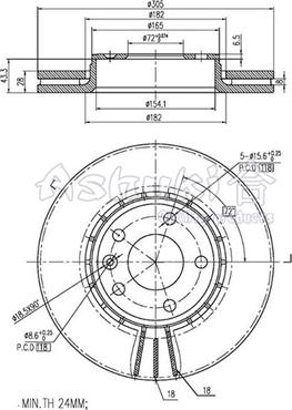 Ashuki 0990-7801 - Гальмівний диск autozip.com.ua