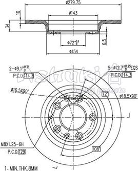 Ashuki 0993-9203 - Гальмівний диск autozip.com.ua