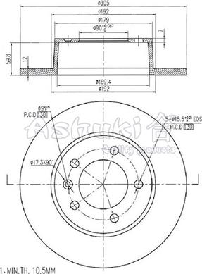 Ashuki 0993-4401 - Гальмівний диск autozip.com.ua