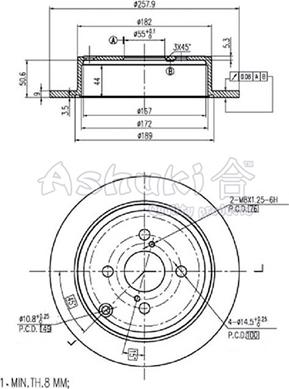 Ashuki 0993-4402 - Гальмівний диск autozip.com.ua