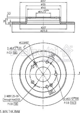 Ashuki 0993-3404 - Гальмівний диск autozip.com.ua