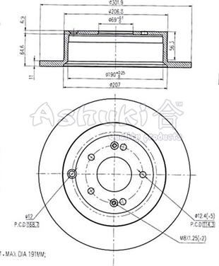 Ashuki 0993-3150 - Гальмівний диск autozip.com.ua