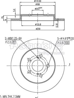 Ashuki 0993-2602 - Гальмівний диск autozip.com.ua