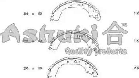 Ashuki 1050-9302 - Комплект гальм, барабанний механізм autozip.com.ua