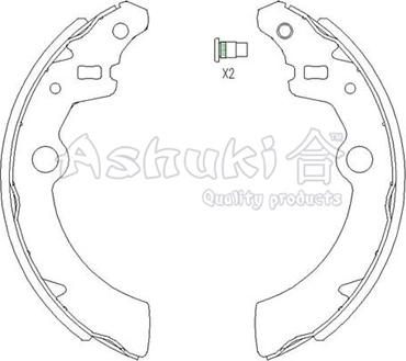 Ashuki 1050-5208 - Комплект гальм, барабанний механізм autozip.com.ua