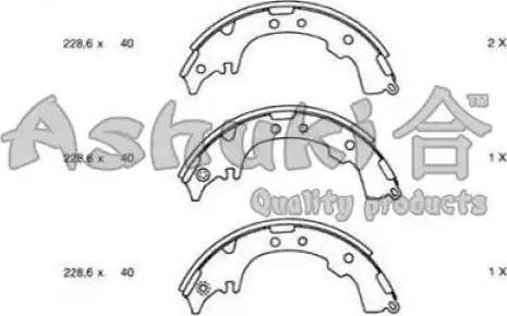 Ashuki 1050-8602 - Комплект гальм, барабанний механізм autozip.com.ua