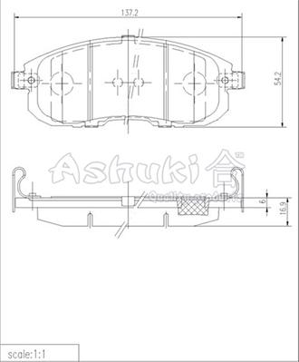 Ashuki 1080-9901 - Гальмівні колодки, дискові гальма autozip.com.ua