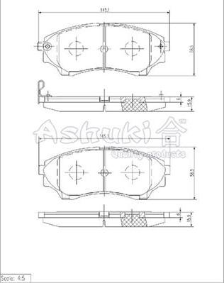Ashuki 1080-9603 - Гальмівні колодки, дискові гальма autozip.com.ua