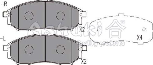 Ashuki 1080-4901 - Гальмівні колодки, дискові гальма autozip.com.ua