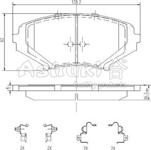 Ashuki 1080-6603 - Гальмівні колодки, дискові гальма autozip.com.ua