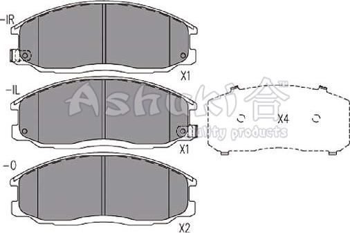 Ashuki 1080-6250 - Гальмівні колодки, дискові гальма autozip.com.ua