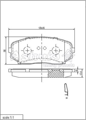 Ashuki 1080-0703 - Гальмівні колодки, дискові гальма autozip.com.ua