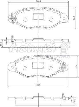 Ashuki 1080-3901 - Гальмівні колодки, дискові гальма autozip.com.ua