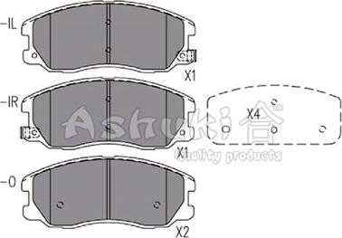 Ashuki 1080-3190 - Гальмівні колодки, дискові гальма autozip.com.ua