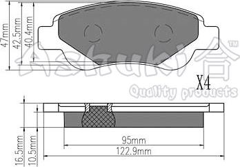 Ashuki 1080-2212 - Гальмівні колодки, дискові гальма autozip.com.ua