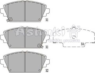 Ashuki 1080-2701 - Гальмівні колодки, дискові гальма autozip.com.ua