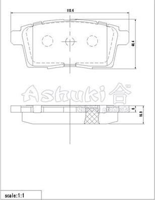 Ashuki 1083-4203 - Гальмівні колодки, дискові гальма autozip.com.ua