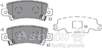 Ashuki 1083-5202 - Гальмівні колодки, дискові гальма autozip.com.ua