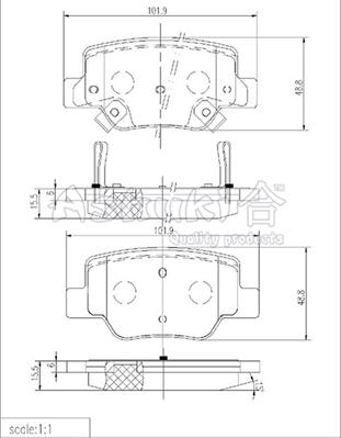 Ashuki 1083-0402 - Гальмівні колодки, дискові гальма autozip.com.ua