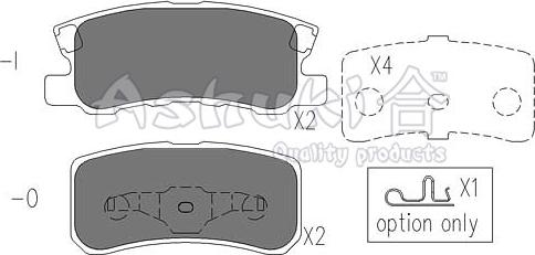 Ashuki 1083-0105 - Гальмівні колодки, дискові гальма autozip.com.ua