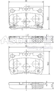 Ashuki 1083-1402 - Гальмівні колодки, дискові гальма autozip.com.ua