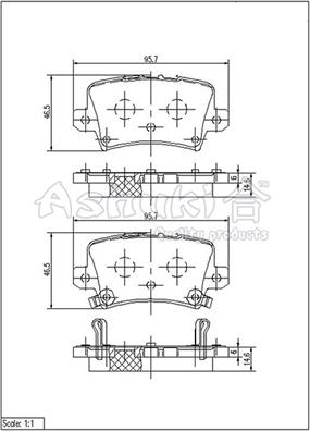 Ashuki 1083-8104 - Гальмівні колодки, дискові гальма autozip.com.ua