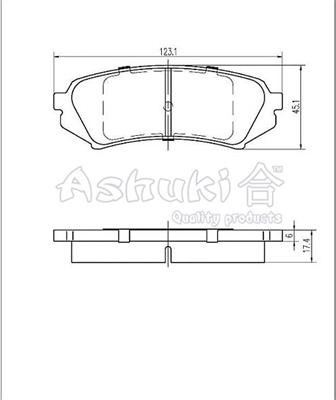 Ashuki 1083-2202 - Гальмівні колодки, дискові гальма autozip.com.ua