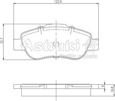 Ashuki 1083-7501 - Гальмівні колодки, дискові гальма autozip.com.ua