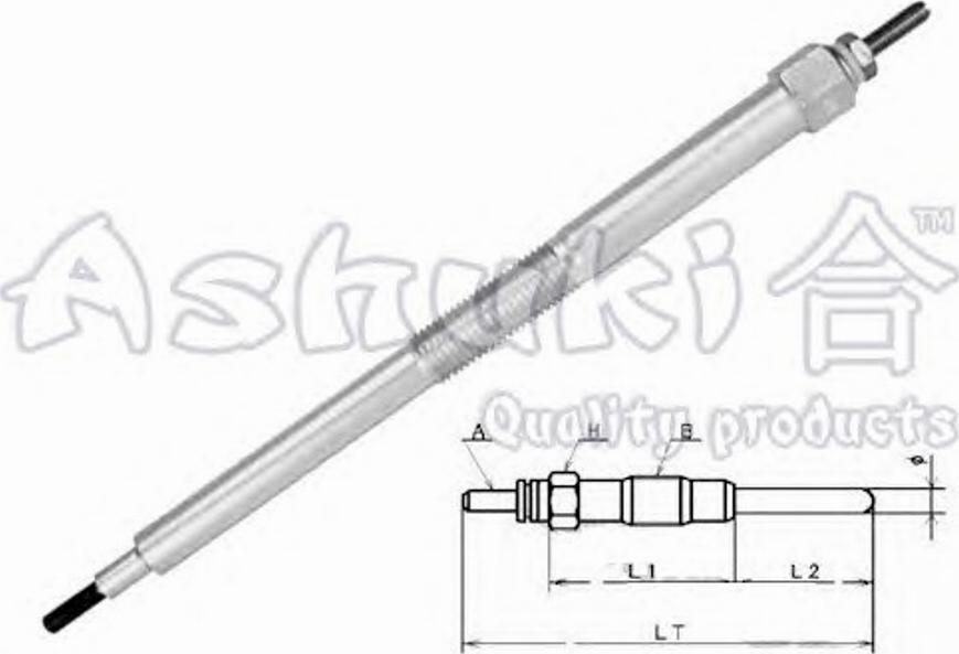 Ashuki 1713-6201 - Свічка розжарювання autozip.com.ua