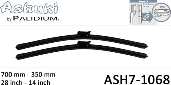 Ashuki ASH7-1068 - Щітка склоочисника autozip.com.ua