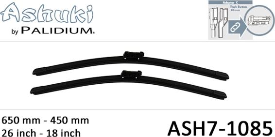 Ashuki ASH7-1085 - Щітка склоочисника autozip.com.ua